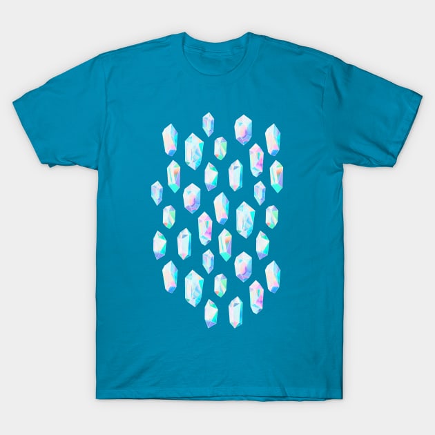 Iridescent Rainbow Crystals T-Shirt by micklyn